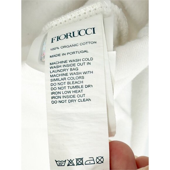 Fiorucci Graphic Print Crew Neck Crop Top Size: S in White - Picture 12 of 12